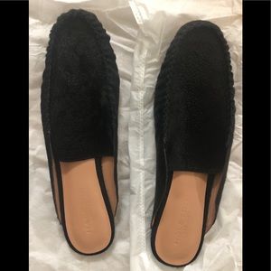 BRAND NEW Halston Heritage black velvet mules